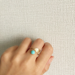 leaf & turquoise ring* 1枚目の画像