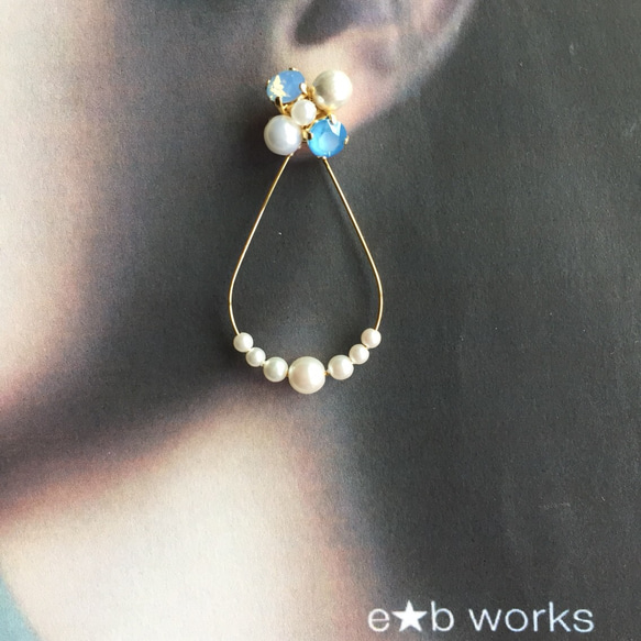 2way!! pearl × bijou flower & drop*blue* 4枚目の画像