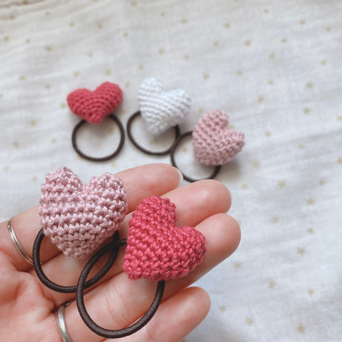 かぎあみハートのヘアクリップセット♡ ベビー キッズ 赤ちゃん
