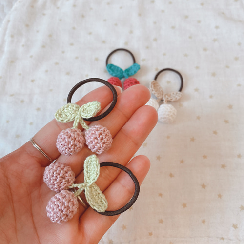 2個セット ☆まんまるさくらんぼのヘアゴム＊ミニ＊ 雑貨・その他 T 