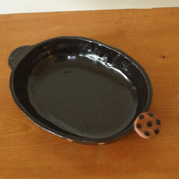 グラタン皿2人用「ほしとキノコ」光沢 3枚目の画像