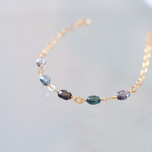 14kgf 天然マルチカラースピネルブレスレット
