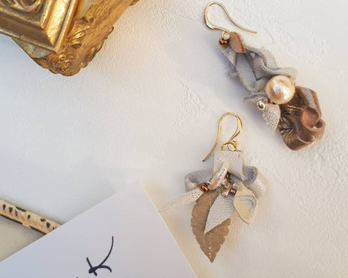 レザーピアス レザーアクセサリー【 les raisins 葡萄 】オーダー