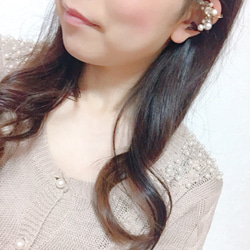 Bijou耳環復古玫瑰珍珠和緞帶 第2張的照片
