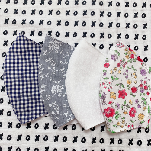 洗える＊大人用 4枚セット☆立体マスク ハンドメイド マスク ダブル 