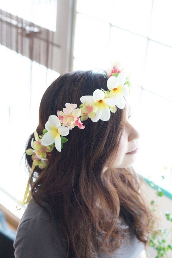 プルメリアの花冠♡リゾート花かんむり♡ 1枚目の画像