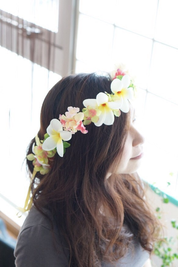 プルメリアの花冠♡リゾート花かんむり♡ その他ヘアアクセサリー Le  