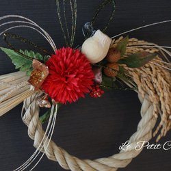 しめなわ 注連縄 コットンフラワーxナチュラル しめ縄・しめ飾り Le