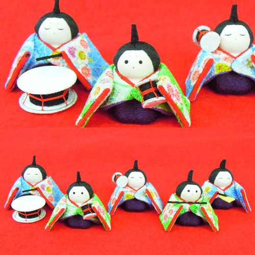 雛人形 ひな祭り 扇面三段わらべ雛10人揃い ちりめん 雛人形「扇面三