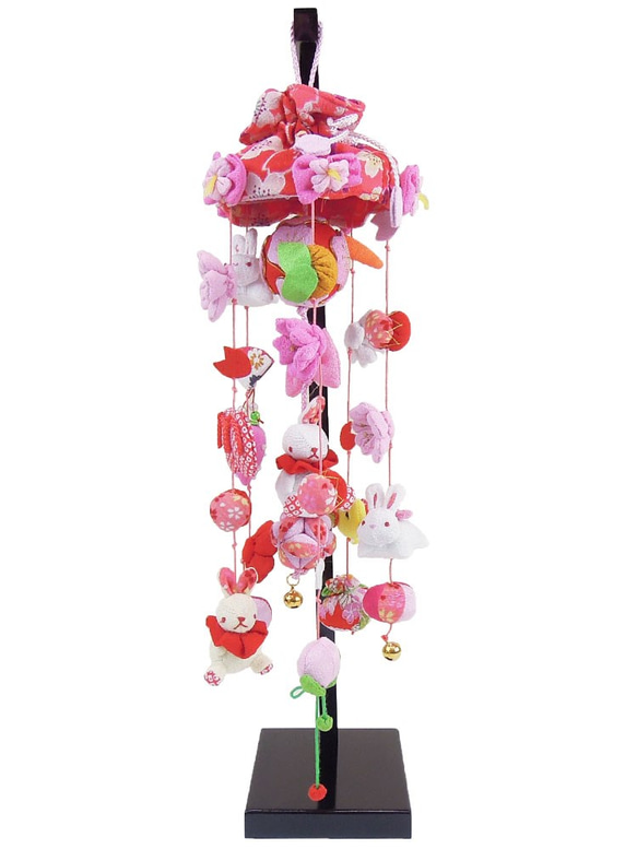 ちりめん細工 吊るし雛（桜） ちりめん吊るし飾り台(桜)