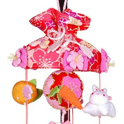 つるし飾り つるし雛 手毬と桜うさぎ（特小）スタンド付 吊るし雛  ひな人形 雛人形 お祝い品 桃の節句 2枚目の画像