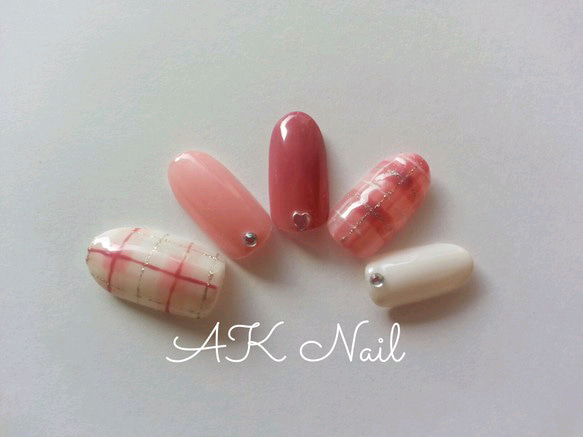 [人気]Check nail☆チェックネイル 1枚目の画像