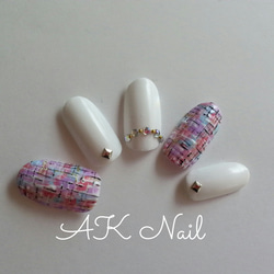 Tweed Design Nail☆ツイードネイル 1枚目の画像