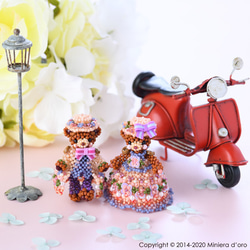 【Creema限定】【手作りキット】パーティーテディベアセット～Hortense＆Rowan・Flower party～ 2枚目の画像