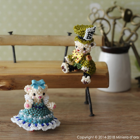 【手作りキット】パーティーテディベアセット～Alice・Owen～ 2枚目の画像