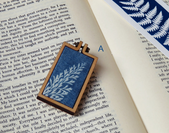 植物剪影。藍曬胸針 Botanic Cyanotype Brooch 第1張的照片