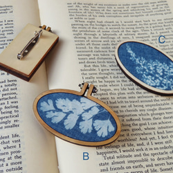 植物剪影。藍曬胸針 Botanic Cyanotype Brooch 第2張的照片