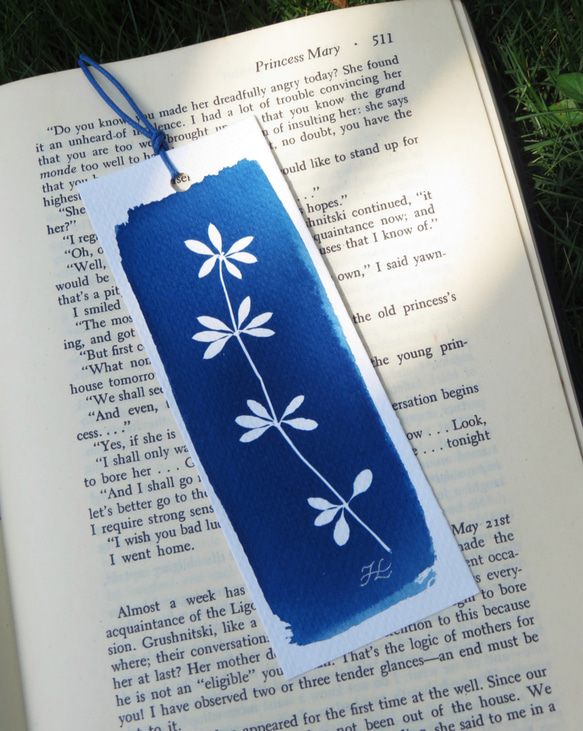 植物剪影。寫意藍曬書籤（四張一組） Botanic Cyanotype Bookmarks (4 in 1 set) 第2張的照片