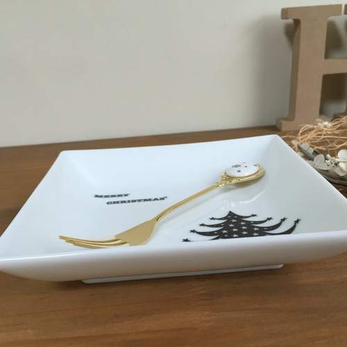 クリスマスプレート&フォークセット ツリー 大皿 honey bee 通販