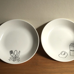 モノトーンカフェ 小皿2枚セット ミルク 2枚目の画像