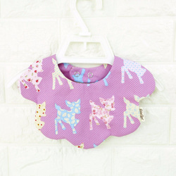 小鹿粉紫雲朵圍兜-獨家版型設計 明unicorn 口水巾 寶寶 彌月禮盒 滿月禮 週歲 嬰兒 新生兒 雙胞胎 bib 第2張的照片