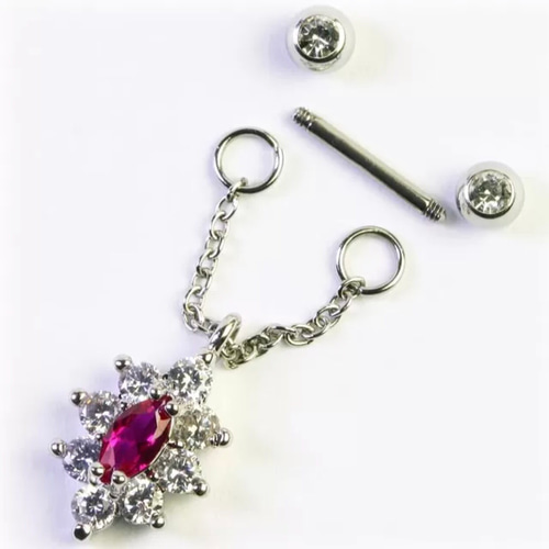 フラワー チェーン バーベル 軟骨ピアス ボディピアス