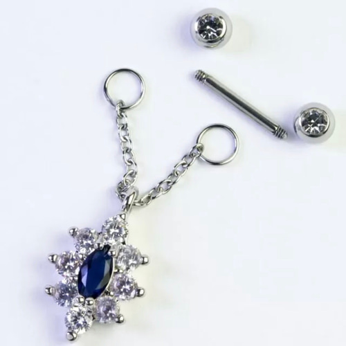 フラワー チェーン バーベル 軟骨ピアス ボディピアス ヘリックス