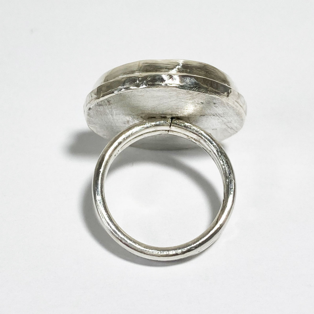 オリジナルシルバーアクセサリー【mikks】ターコイズのまん丸リング、mk-r035