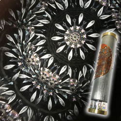 天然石の彫金万華鏡！オイル万華鏡『月の光-ブルートパーズ』 mk