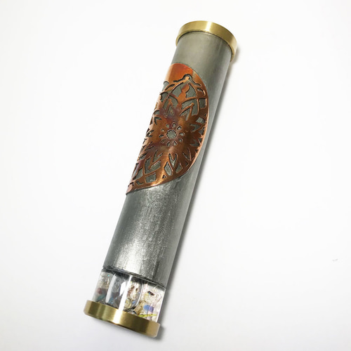 オイル万華鏡 天然石の彫金万華鏡！オイル万華鏡『月の光-ブルートパーズ』 mk