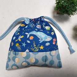 ☆再販☆男の子大好き！！海の生き物柄・青のピアニカケース&コップ袋セット 5枚目の画像