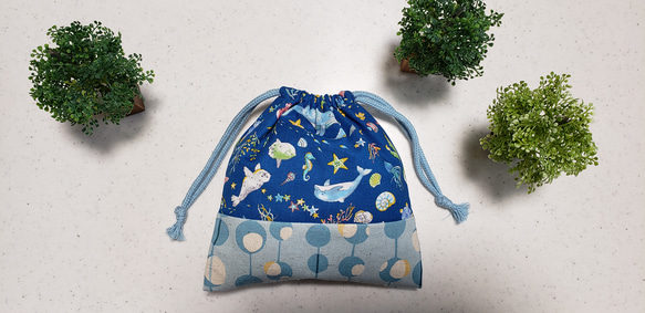 ☆再販☆男の子大好き！！海の生き物柄・青のピアニカケース&コップ袋セット 6枚目の画像
