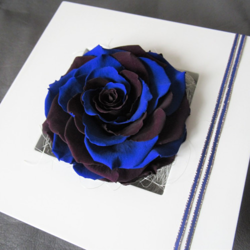 壁掛け・置き型 2wayタイプ】バラ メリア ブルー プリザーブド  