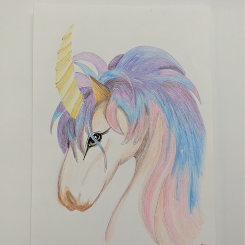 ユニコーン ユニコーンイラスト 動物アート原画 手描き アニマルアート