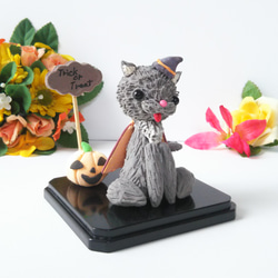 黒猫　ハロウィン置物  猫置物 魔女 ブラック ハロウィン飾り 3枚目の画像