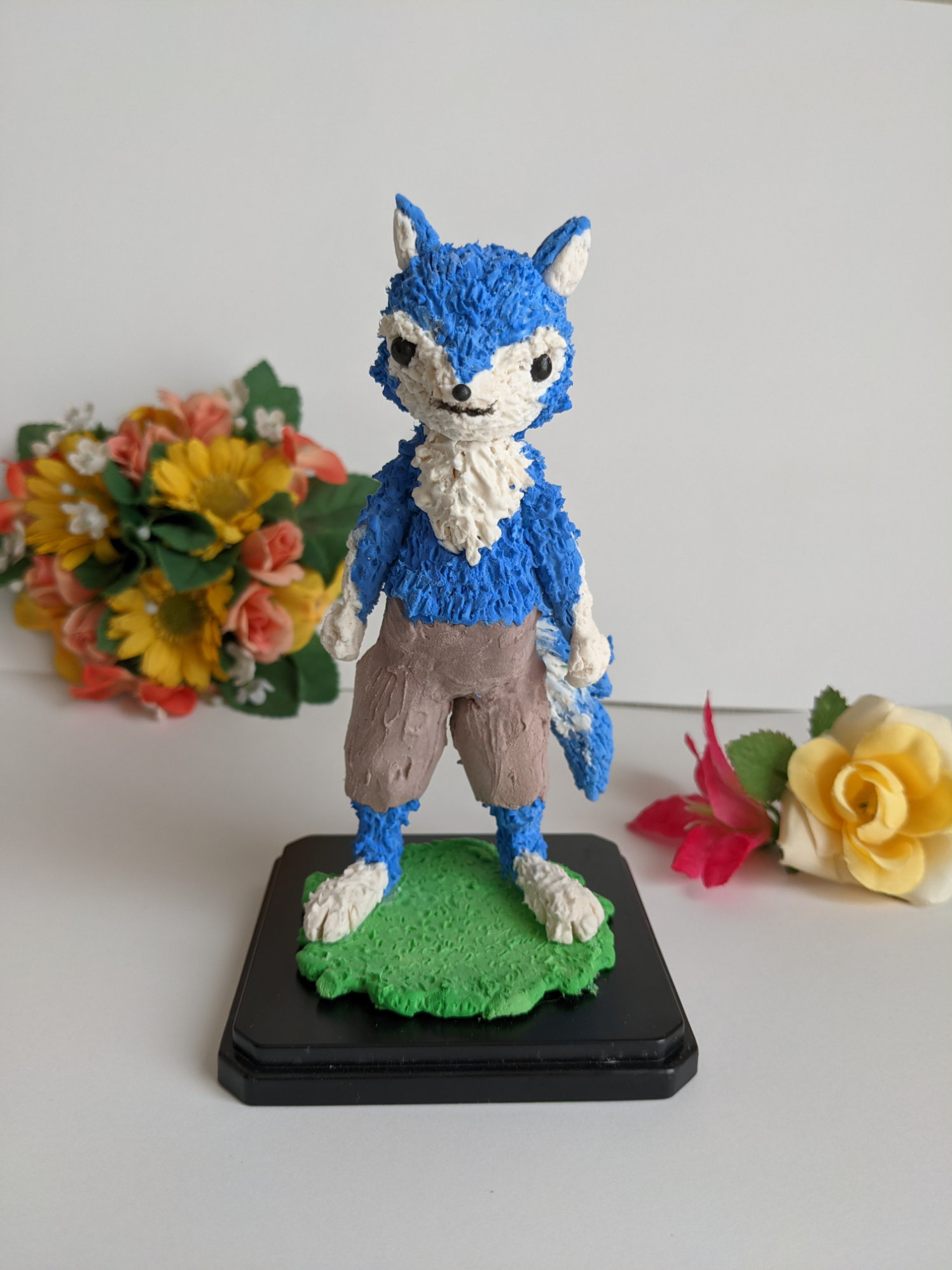 オオカミ男さん置物 狼　動物置物　物語の世界　一点物