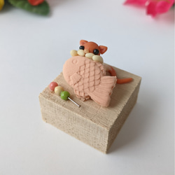 ミニチュア　樹脂粘土　猫　 フェイク和菓子 たい焼き ねこ人形 3 2枚目の画像