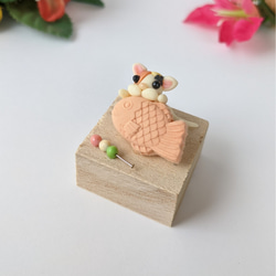 ミニチュア和菓子 たい焼き ねこ人形 ミニチュア雑貨 4　樹脂粘土　猫 2枚目の画像