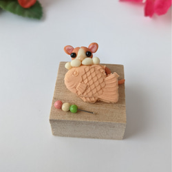 樹脂粘土　猫ミニチュア雑貨 フェイク和菓子 たい焼き ねこ人形 9 1枚目の画像