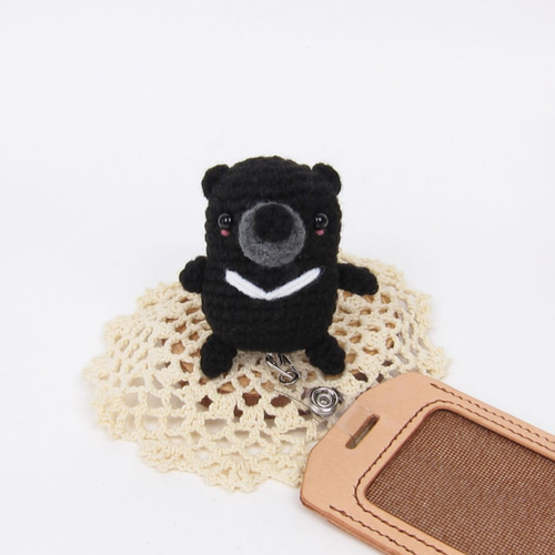 クマ/ツキノワグマ/タイワンツキノワグマ/開閉式チケットホルダー/ID