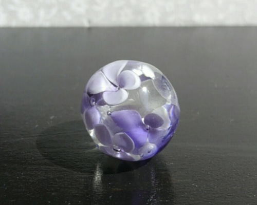 コアガラスとんぼ玉紫木蓮新品未使用