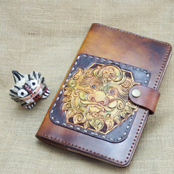 手作りの革の彫刻-革のノート、本、ブックカバー 6枚目の画像