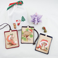 クリスマスリスダブルレザー証明書旅行カードセット 8枚目の画像