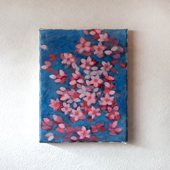 【購入後すぐに飾れる絵画】『濡桜』F0号 油彩 1枚目の画像
