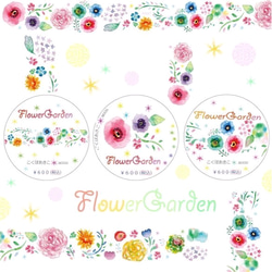 送料無料マステ＆シール3巻セット♡FlowerGarden 2枚目の画像