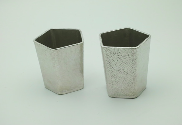 錫製　ぐい呑 五角(2個セット）受注製作 1枚目の画像
