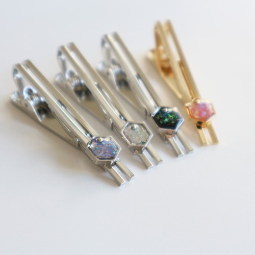 Mexican Opal ピンクオパールのネクタイピン 京都オパールのネクタイピン : ピンク/シンプル・ユニセックス