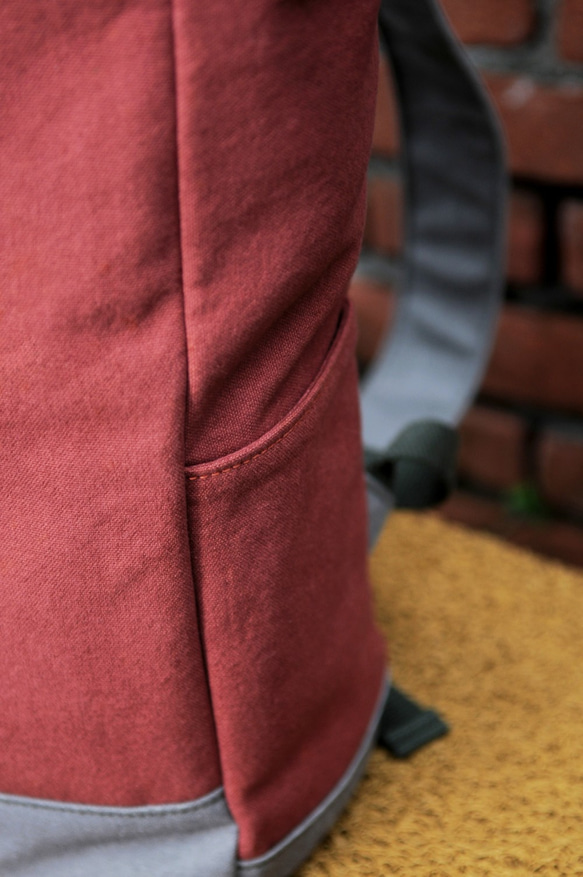 RED CAPACITY-EASE-手做皮革帆布後背包 第7張的照片