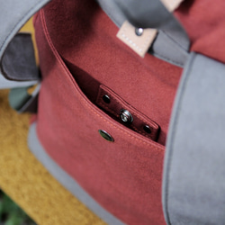 RED CAPACITY-EASE-手做皮革帆布後背包 第8張的照片