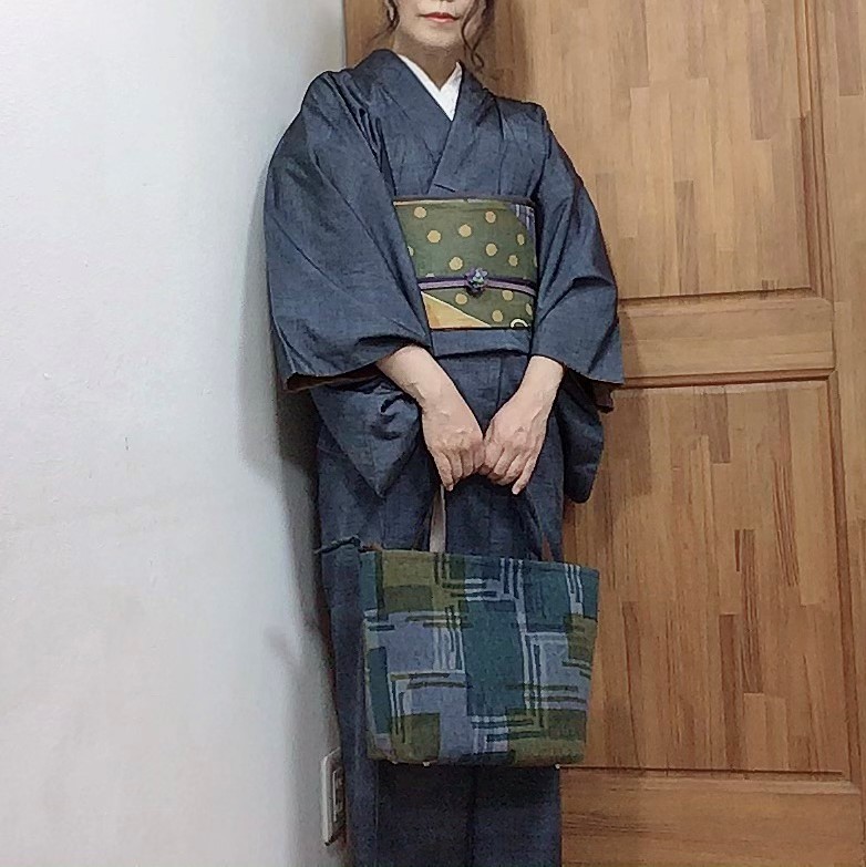 【SALE・送料無料】染め布・トートバック「minamo α」和装＆洋装
